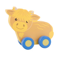 Load image into Gallery viewer, Orange Tree - Highland Cow Push Toy
