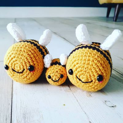 Hand Crochet Bee Trio