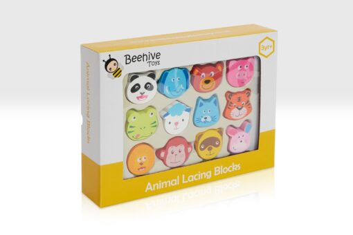 Beehive Wooden Animal Lacing Blocks