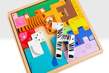 Load image into Gallery viewer, Beehive Wooden Animal Building Block Puzzle
